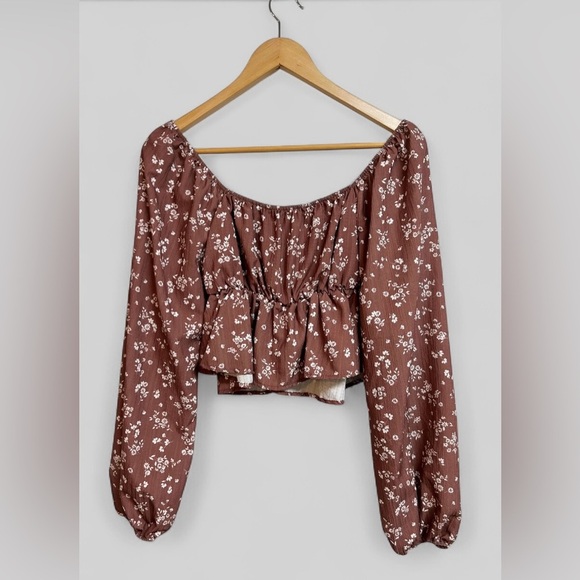 Altar’d State Kamari Floral Cropped Boho Babydoll Top Size Medium - Picture 6 of 6